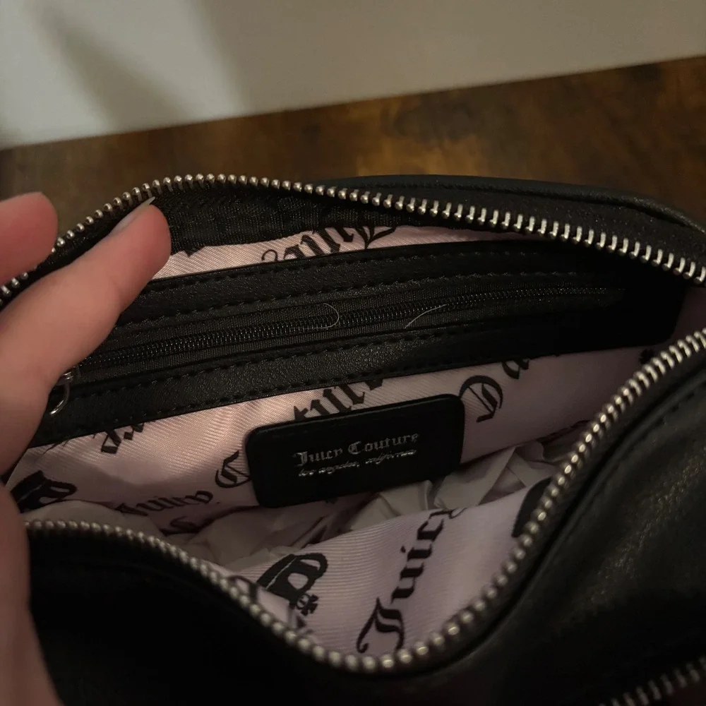 NWT Juicy Couture Rhinestone‎ Spiderweb Crossbody Bag Black w/ Coin Purse